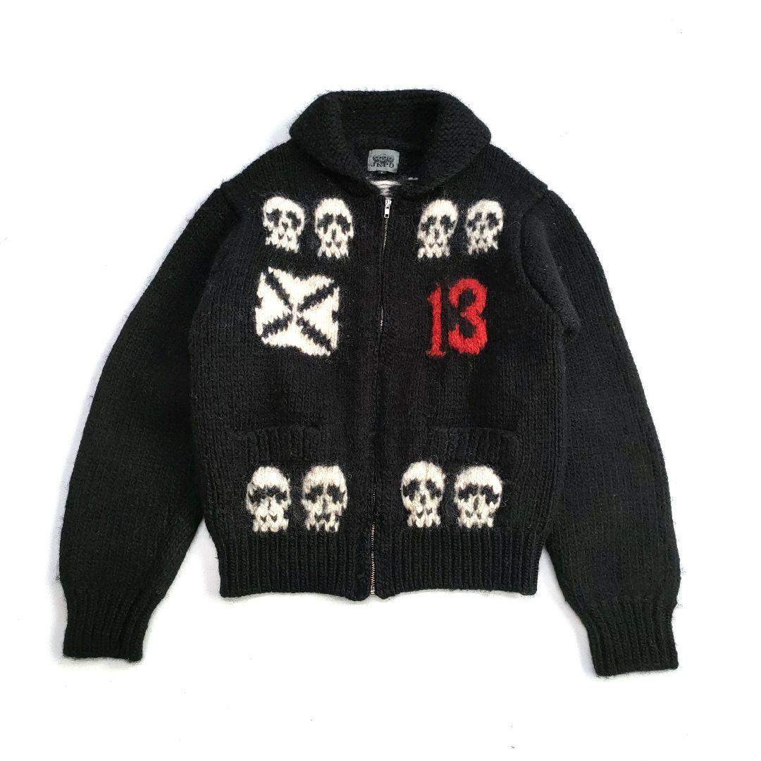 JKPD ジャンキーパラダイス カウチンニット スカル柄 肉厚 クロスデザイン