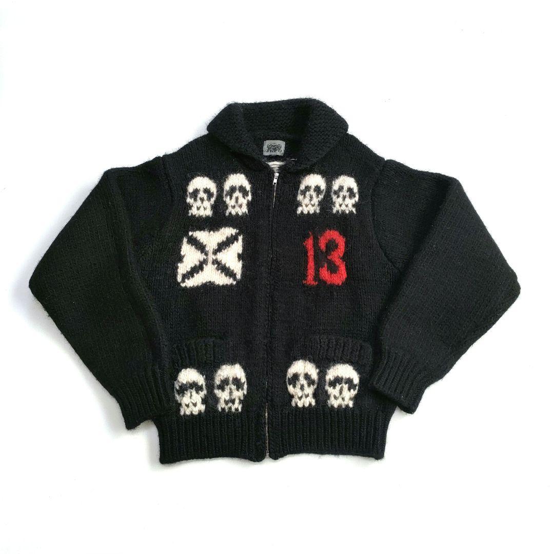 JKPD ジャンキーパラダイス カウチンニット スカル柄 肉厚 クロスデザイン