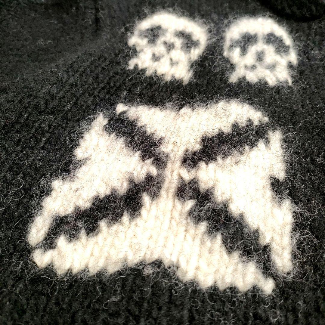 JKPD ジャンキーパラダイス カウチンニット スカル柄 肉厚 クロスデザイン