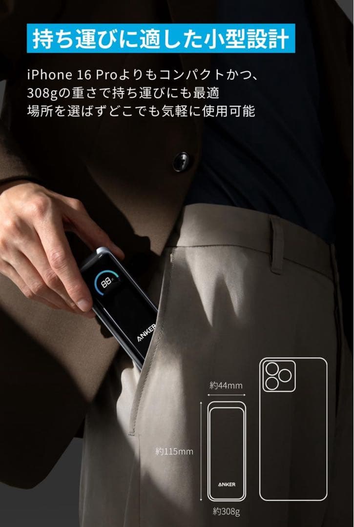 スマホアクセサリー Anker Prime Power bank 9600mh 65W