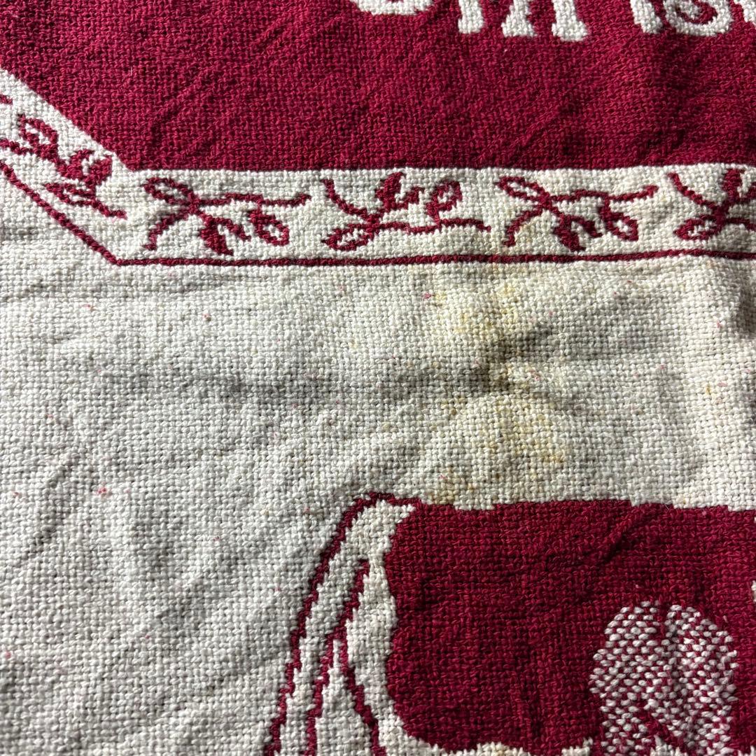 【90sオールド】ヴィンテージ　フリンジ付きラグ　カーペット　©️1991