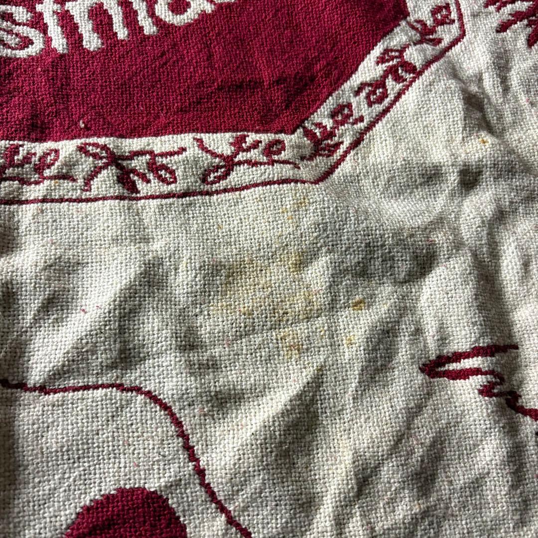 【90sオールド】ヴィンテージ　フリンジ付きラグ　カーペット　©️1991