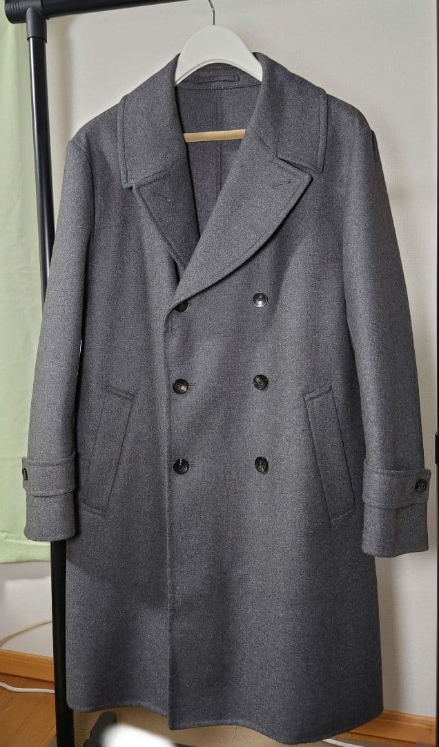 試着のみ トゥモローランド コート Ｌサイズ ウールメルトン ダブルブレステッド