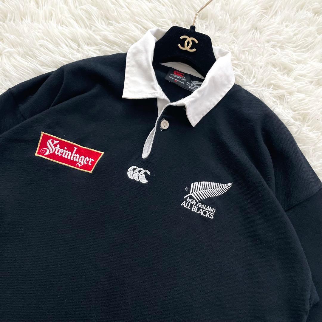 canterbury 90s オールブラック　スタインラガー　半袖　ポロシャツ