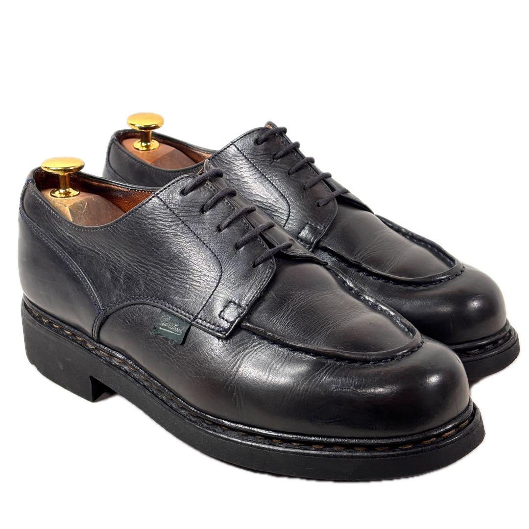 パラブーツ 5.5 24 シャンボード レザー Uチップ ネイビー 紺色