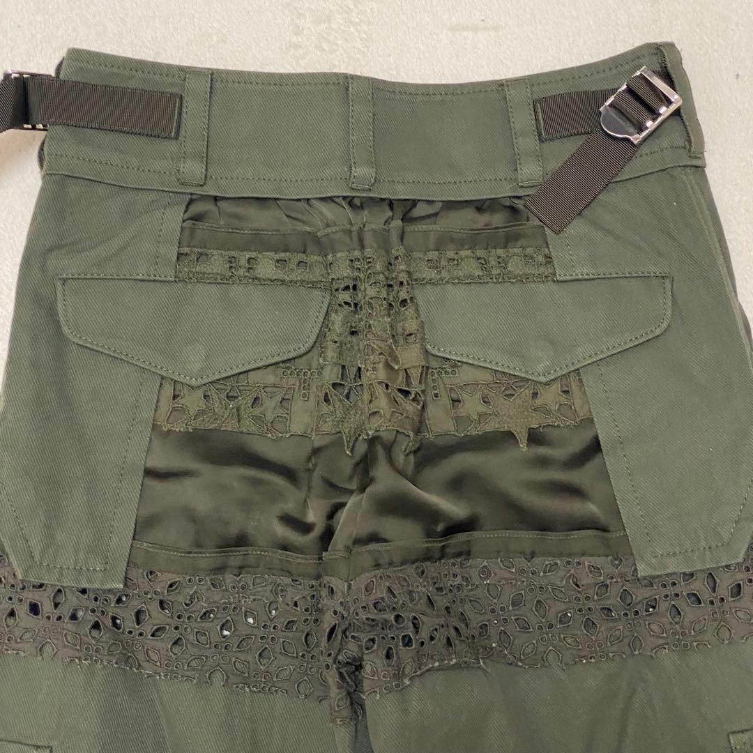 sacai 21SS グラフィック メッシュパネル カーゴパンツ
