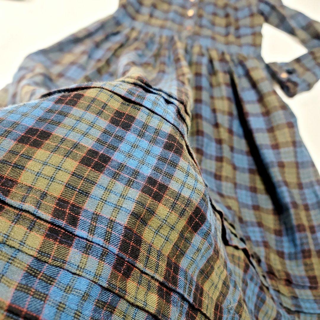 レア極美品LAURA ASHLEYヴィンテージチェック柄フリルロングワンピース