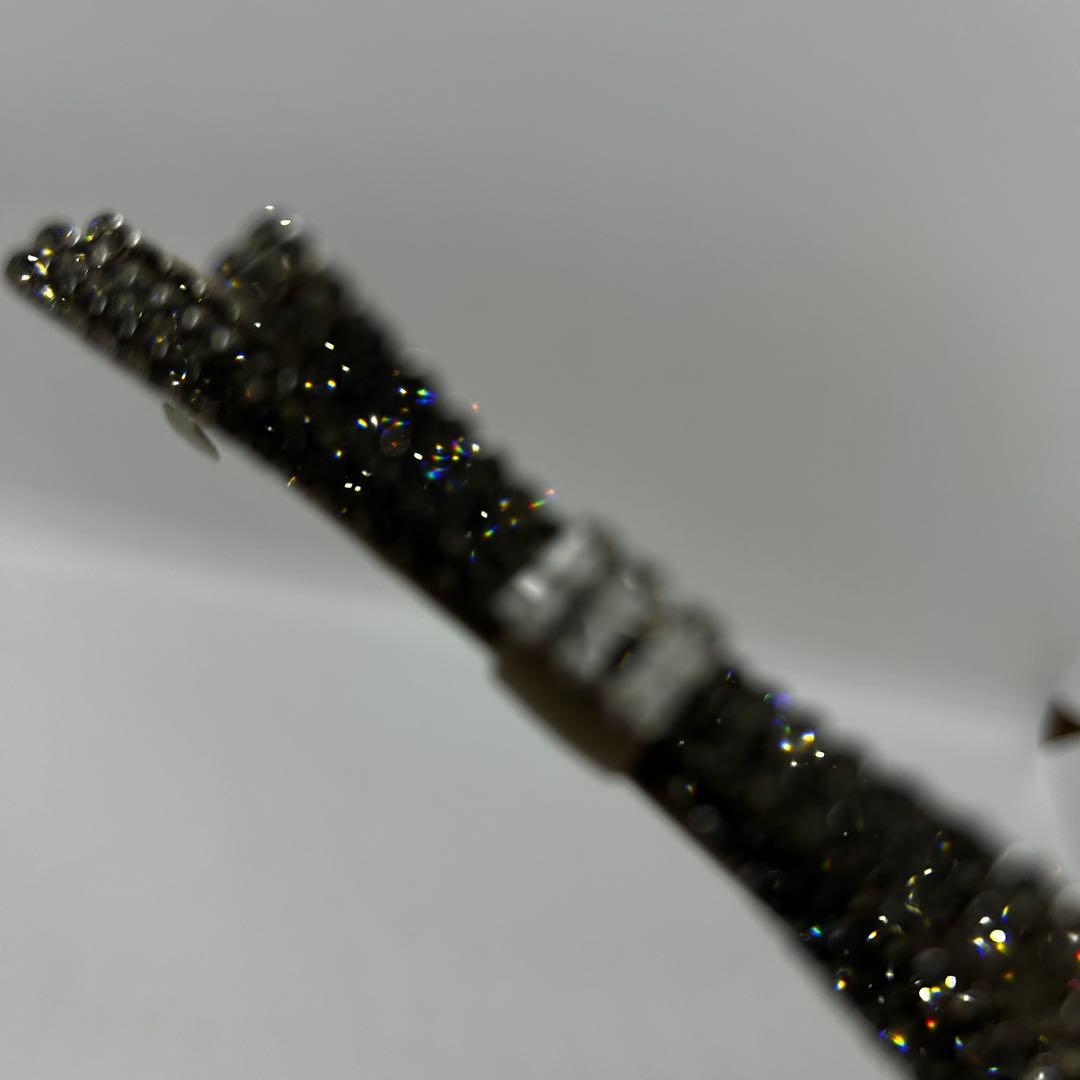 コンプレックスビズ　クリスタルメッシュパヴェ スリムバレッタ　グレージュ　リボン