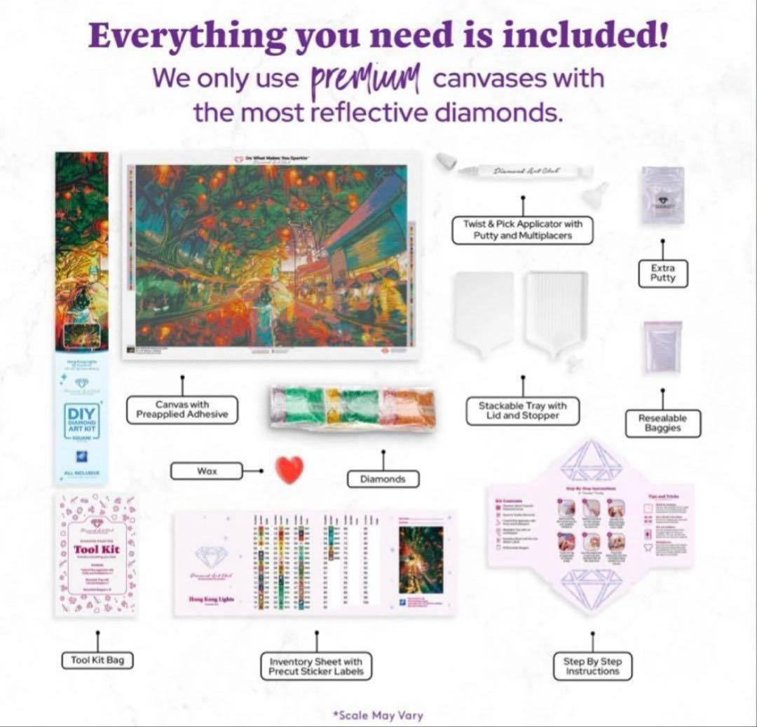 ダイヤモンドアートクラブ 香港のライト　ユウメイアート　スクエア　DAC