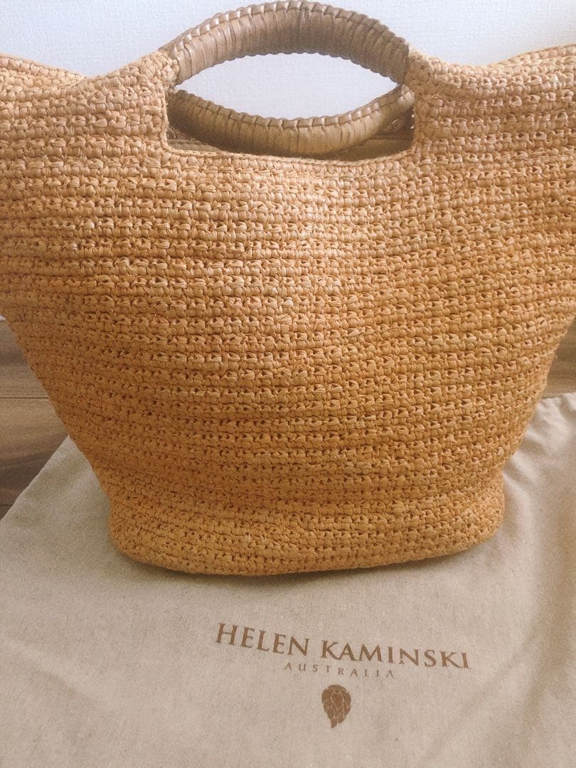 ヘレンカミンスキー ラフィアバッグ かごバッグ ハンドバッグ トートバッグ 袋付