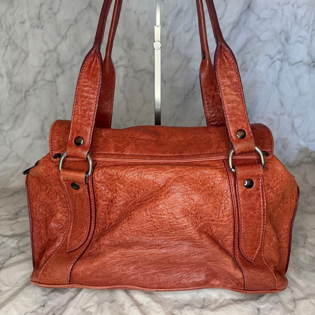 MIU MIU ミュウミュウ シープスキン レザー ブラウン バッグ フラップ付