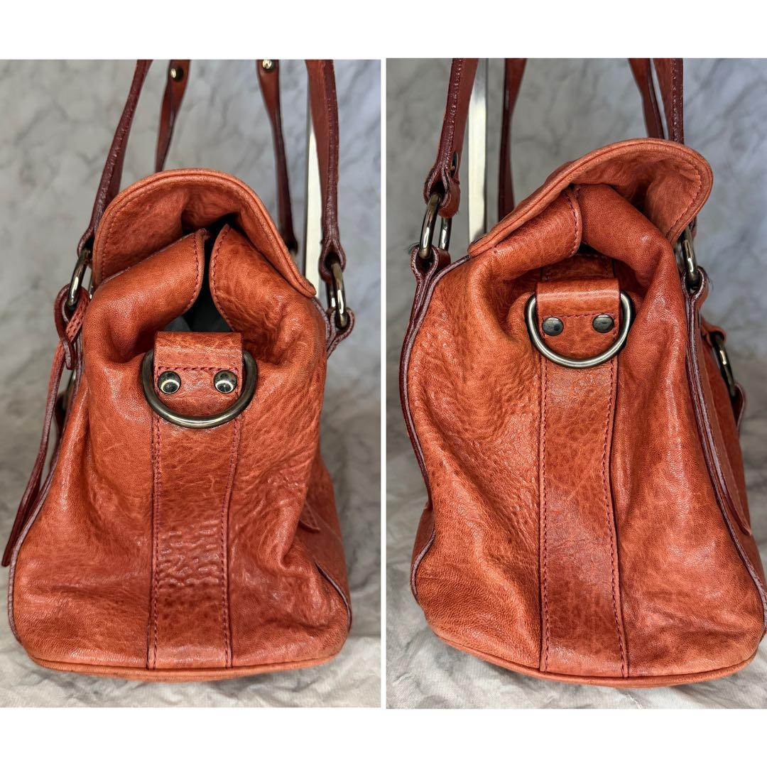 MIU MIU ミュウミュウ シープスキン レザー ブラウン バッグ フラップ付