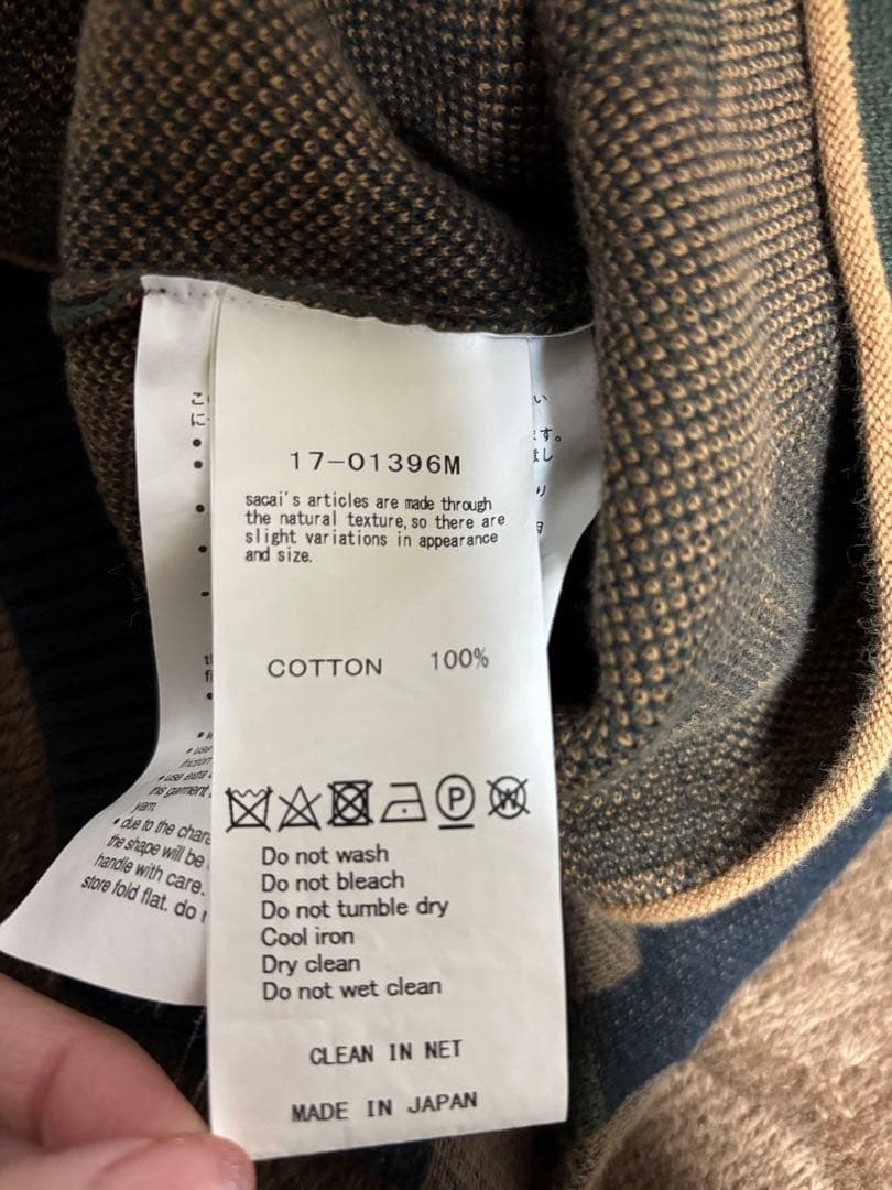 sacai コットン　セーター