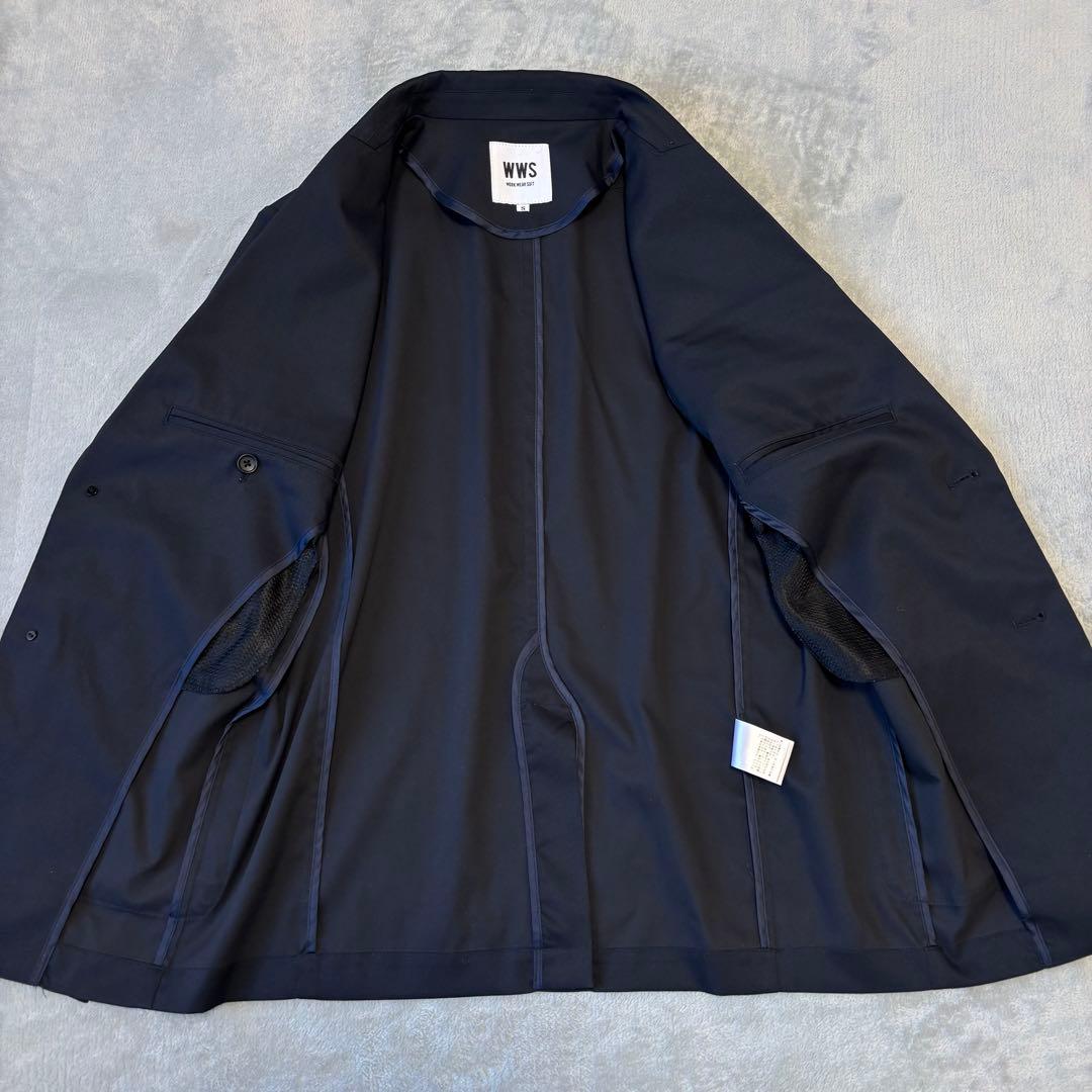 現行✨WWS ワークウェアスーツ セットアップ　紺 洗える ストレッチ