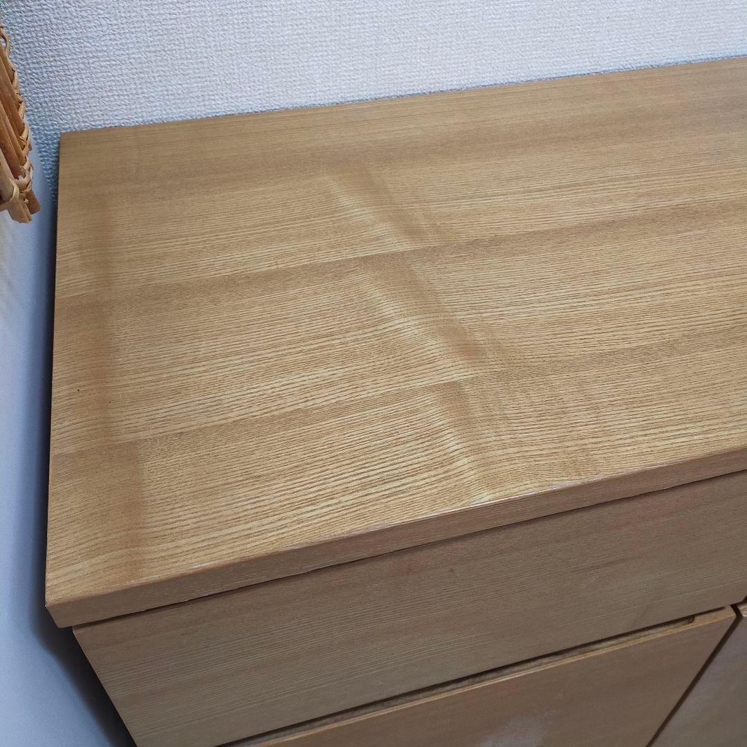【お値下】無印 タモ材 キャビネット 脚付き