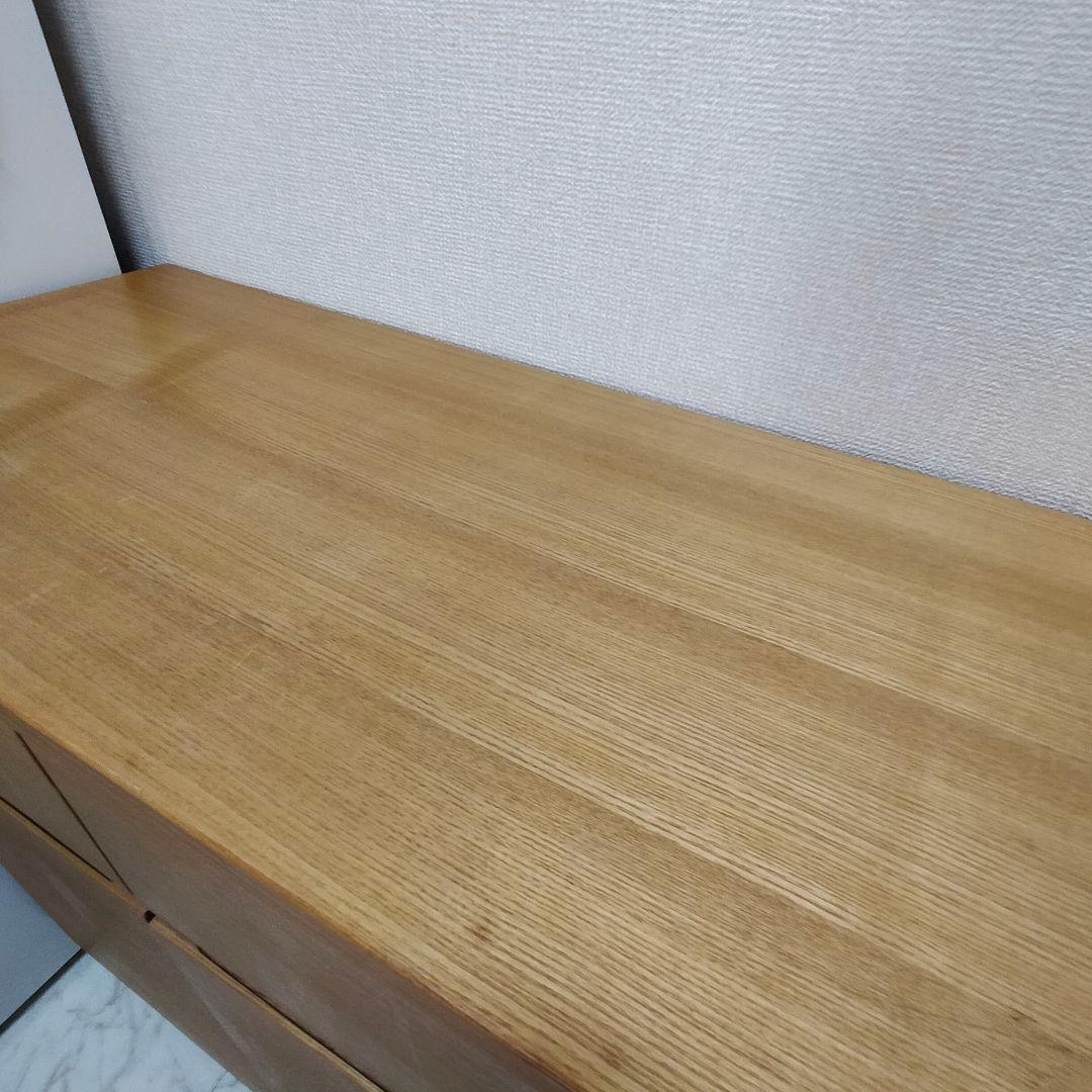 【お値下】無印 タモ材 キャビネット 脚付き