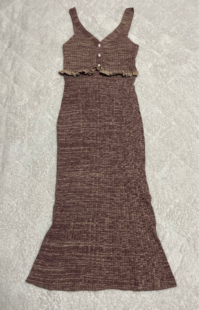 ☆Her lip to ハーリップトゥ シェルボタンミックスカラーニットドレス☆