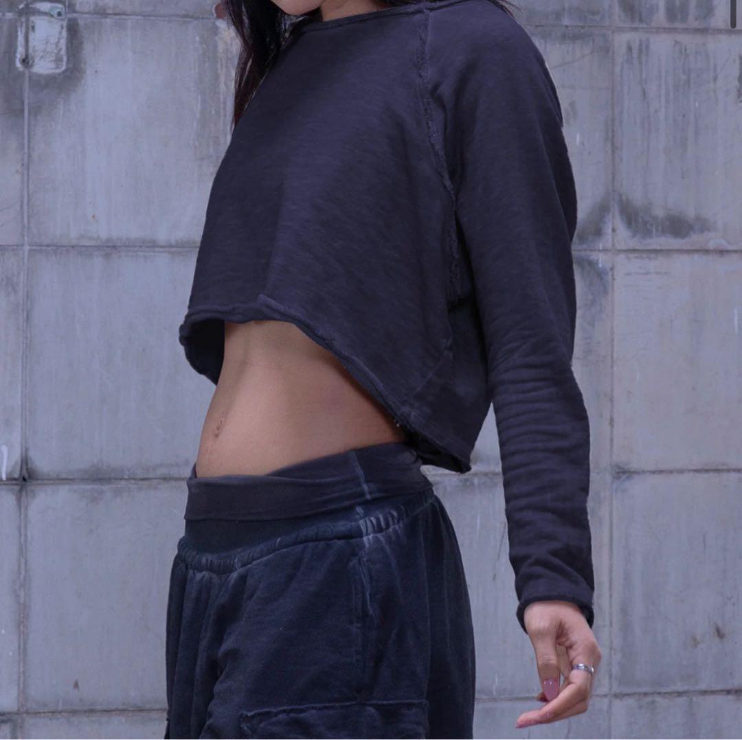 salsation サルセーション　ダークブラウン　クロップドトップス Lサイズ