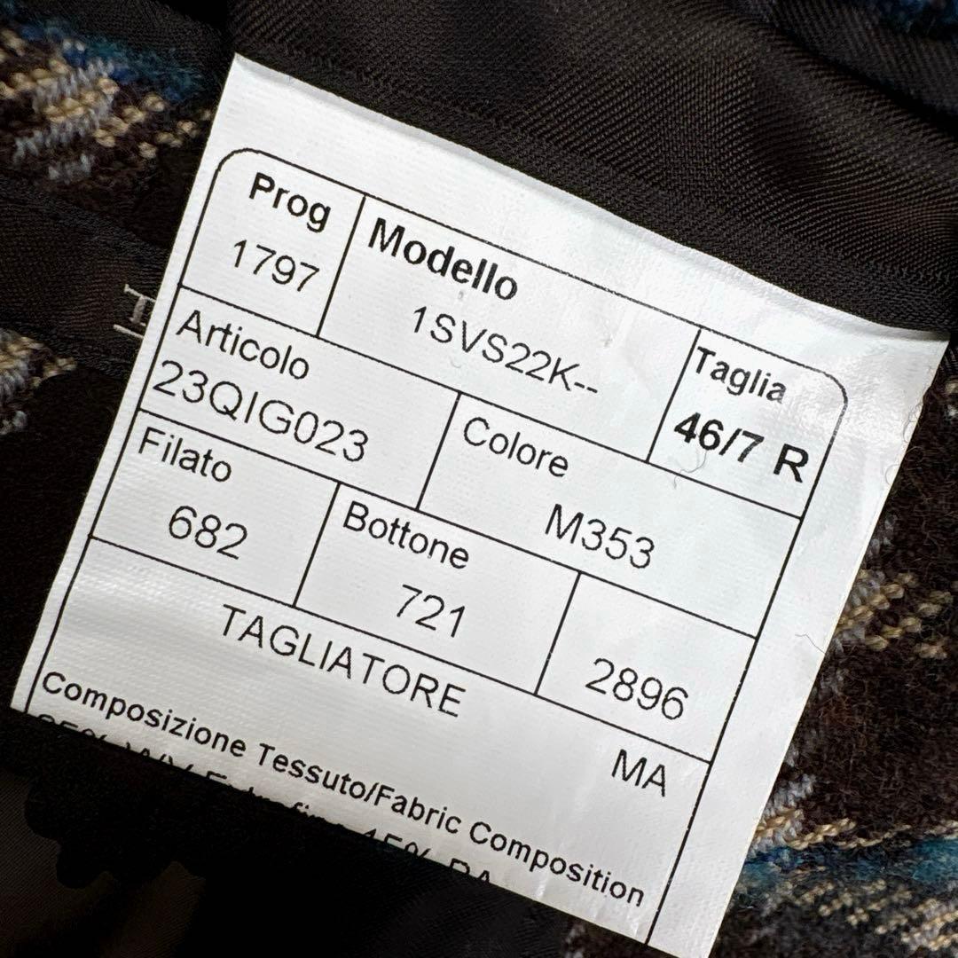 タリアトーレ　ツイード　テーラードジャケット　チェック　イタリア製　ウール　46