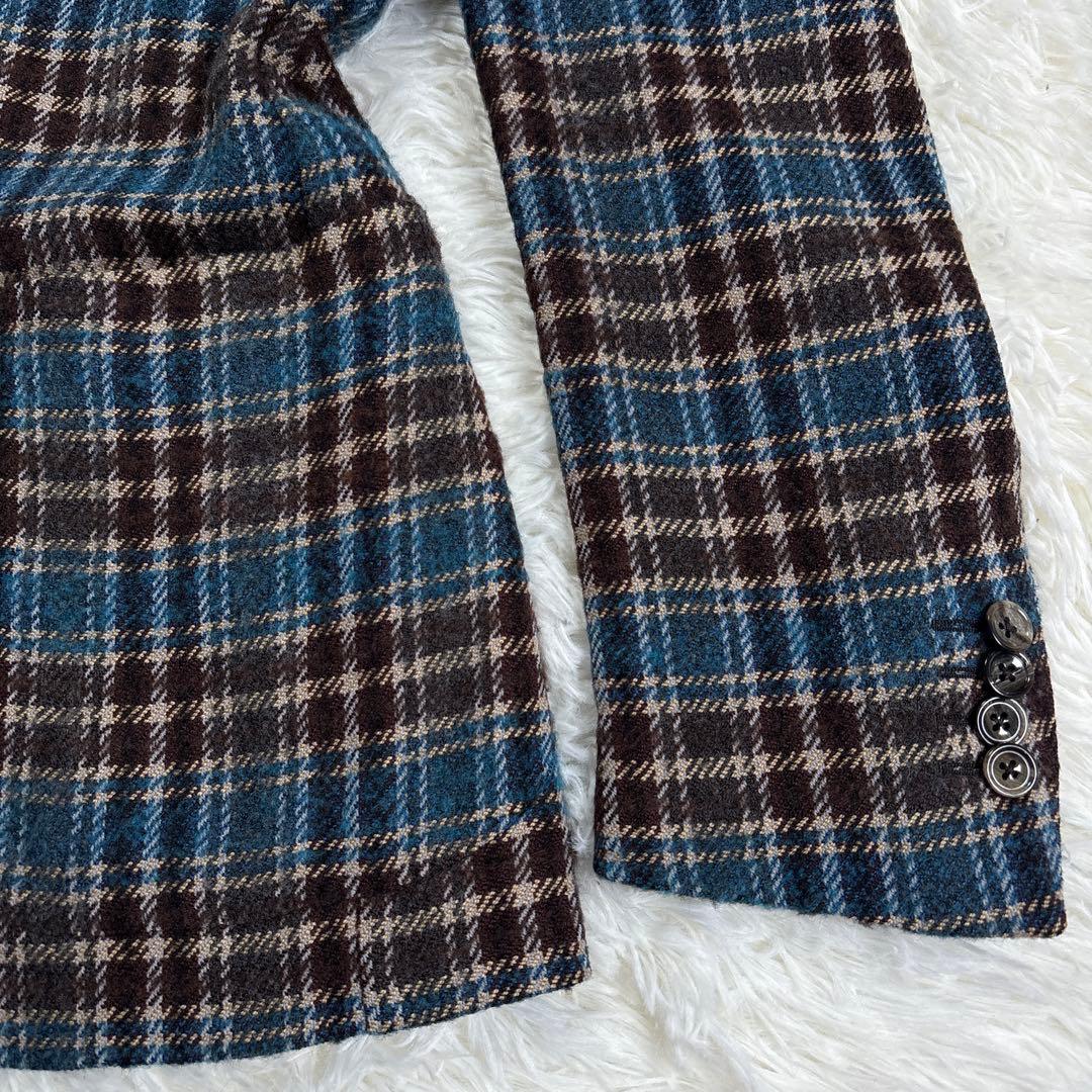 タリアトーレ　ツイード　テーラードジャケット　チェック　イタリア製　ウール　46