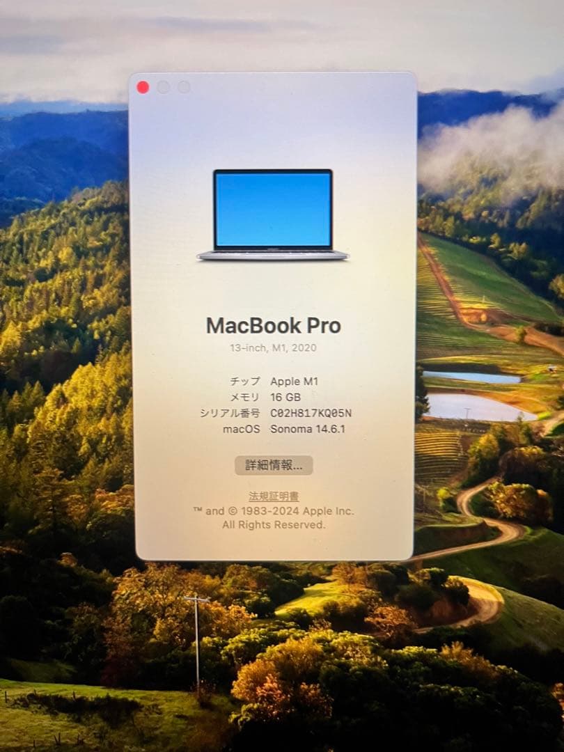 【美品】Apple M1 MacbookPro 13インチ 16GB/1TB