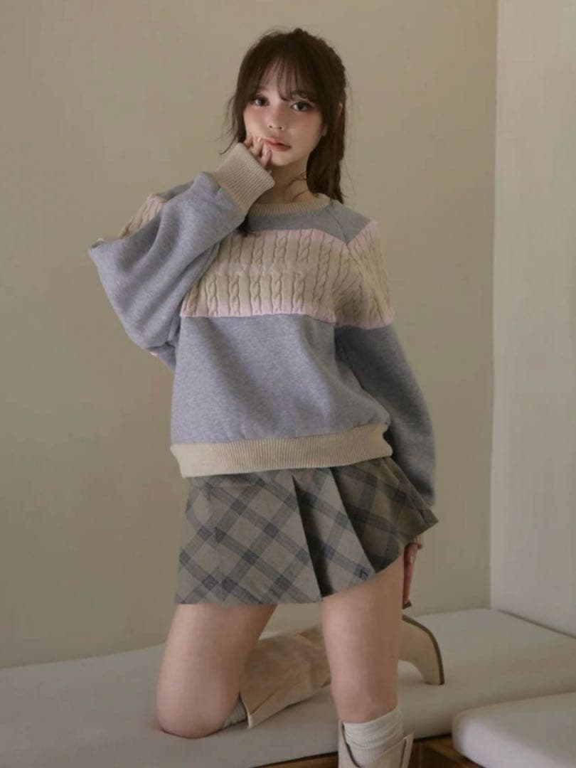 スカート andmary Coco check mini pleats skirt S