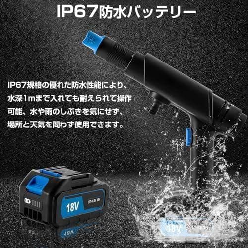 ASUNPIE 高圧洗浄機 強力モータ500w 吐出圧力8Mpa 充電式 コード