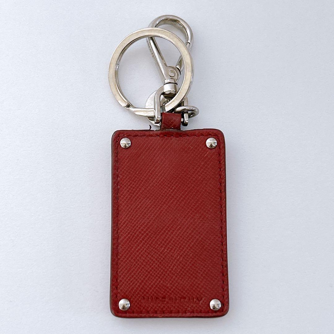 【希少色】PRADA キーリング サフィアーノ ホテルマン ドアマン 赤