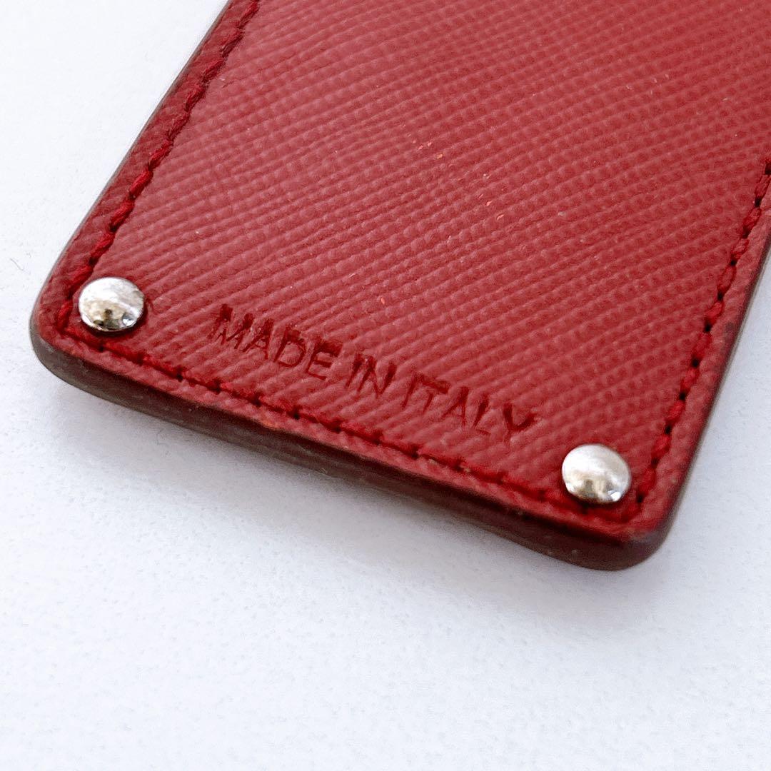 【希少色】PRADA キーリング サフィアーノ ホテルマン ドアマン 赤