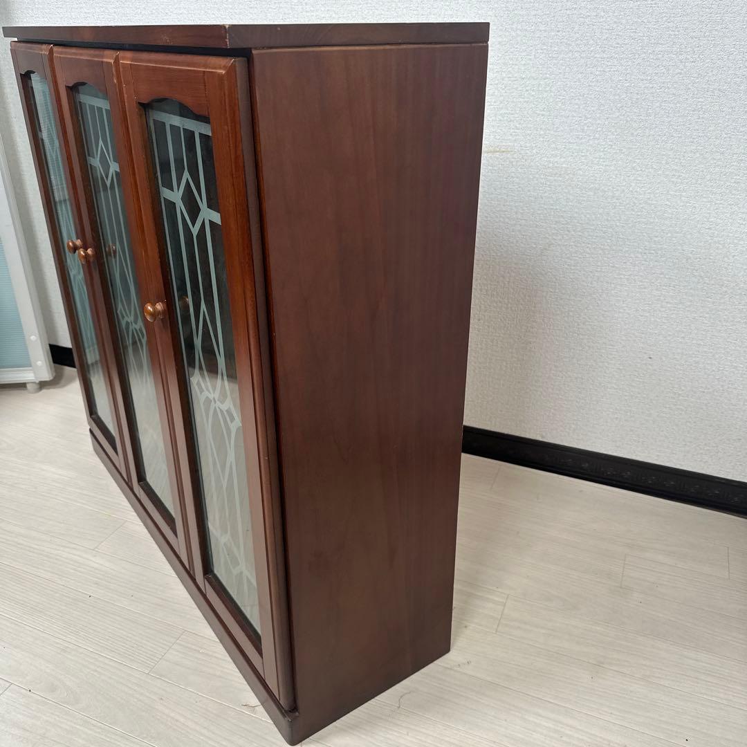 日昇 キャビネット サイドボード リビング収納 ガラス扉 iso※