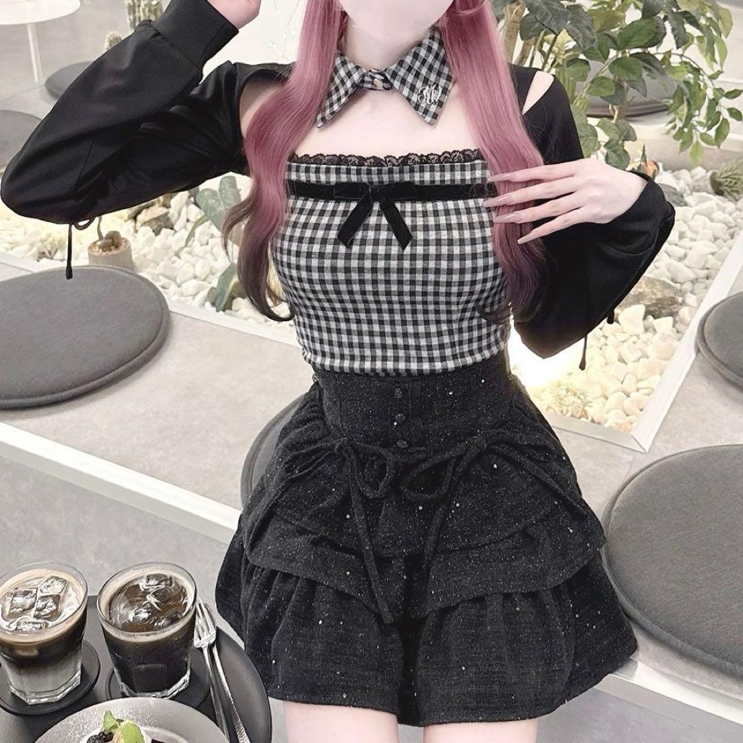 ハニーミュウ イモちゃん ツイードティアードフリルスカート