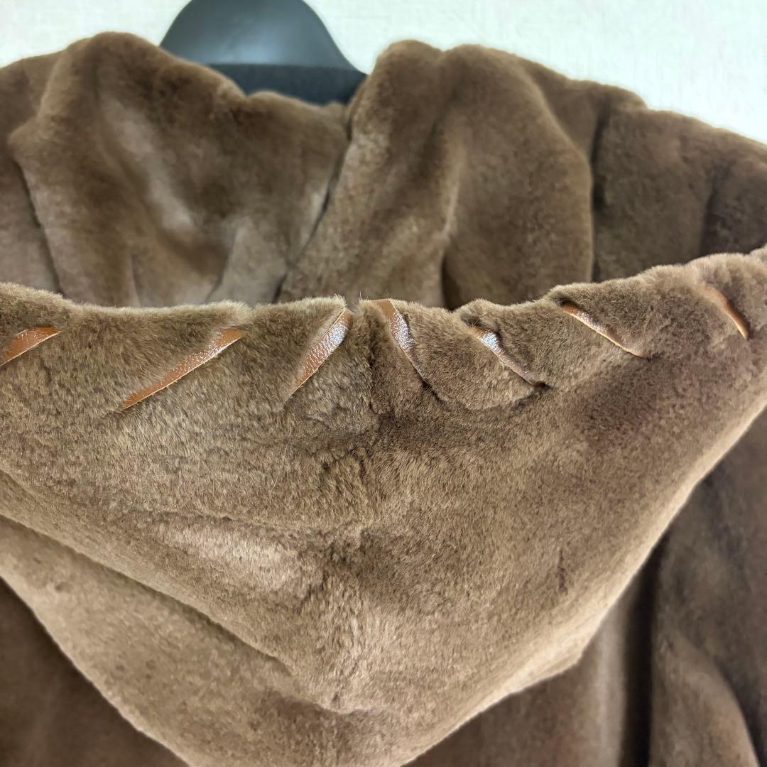 シェアードミンク フード付き　ロングコート　Altima