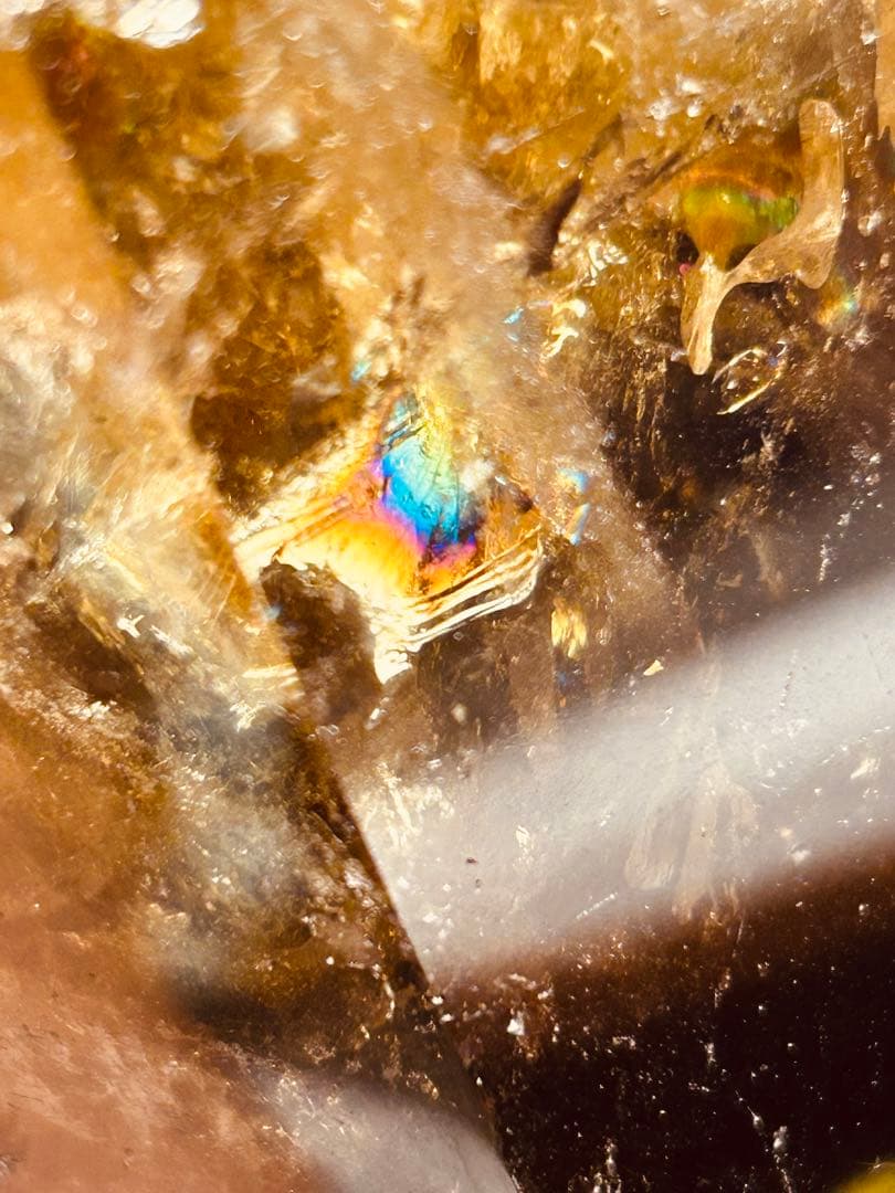 虹入り★シトリンスモーキー共生1300ｇ超え シトリンポイント