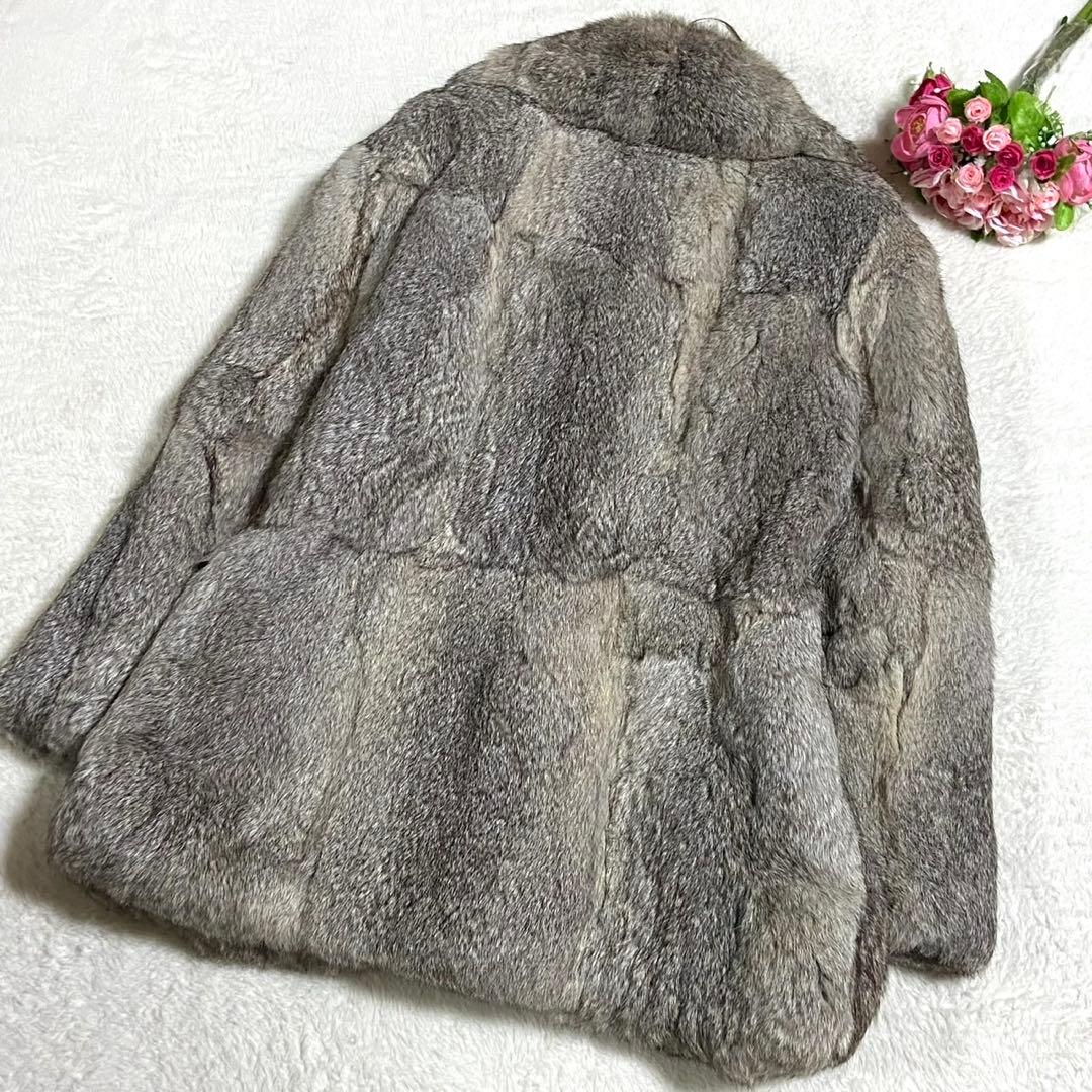 本毛皮 ラビットファー コート サイズL相当 毛並み◎