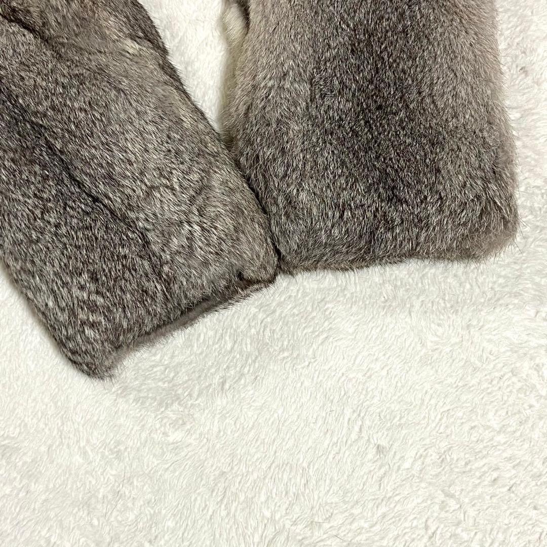 本毛皮 ラビットファー コート サイズL相当 毛並み◎