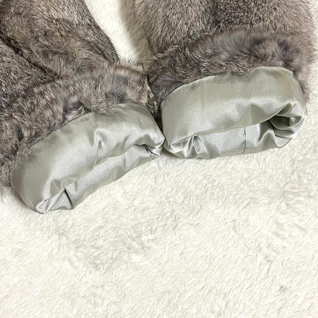 本毛皮 ラビットファー コート サイズL相当 毛並み◎