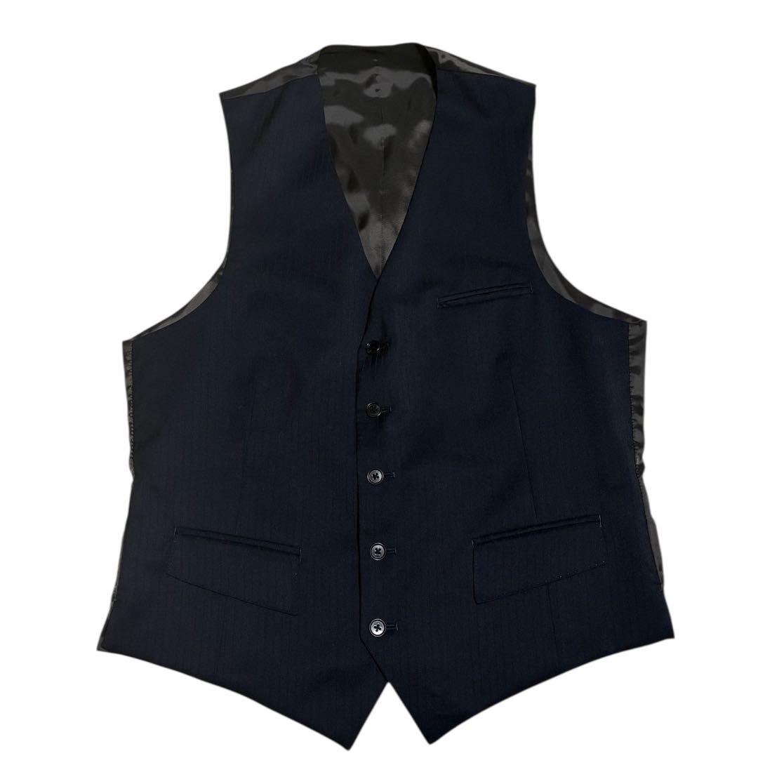 ORIHICA 3ピース リバーシブルベスト スーツ ネイビー A6