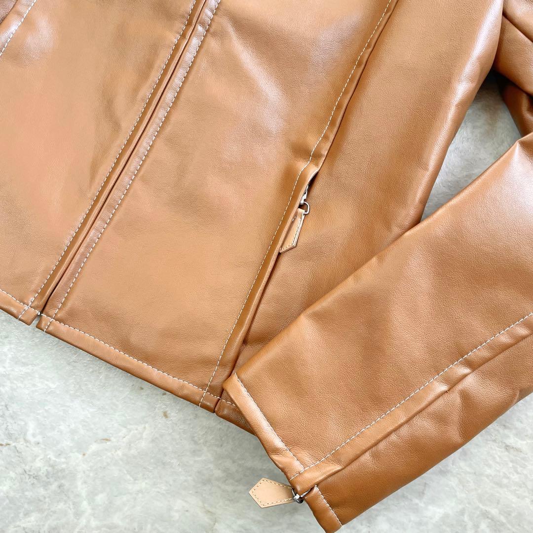 BURBERRY BLUE LABEL 裏地チェック ライダースジャケット 38