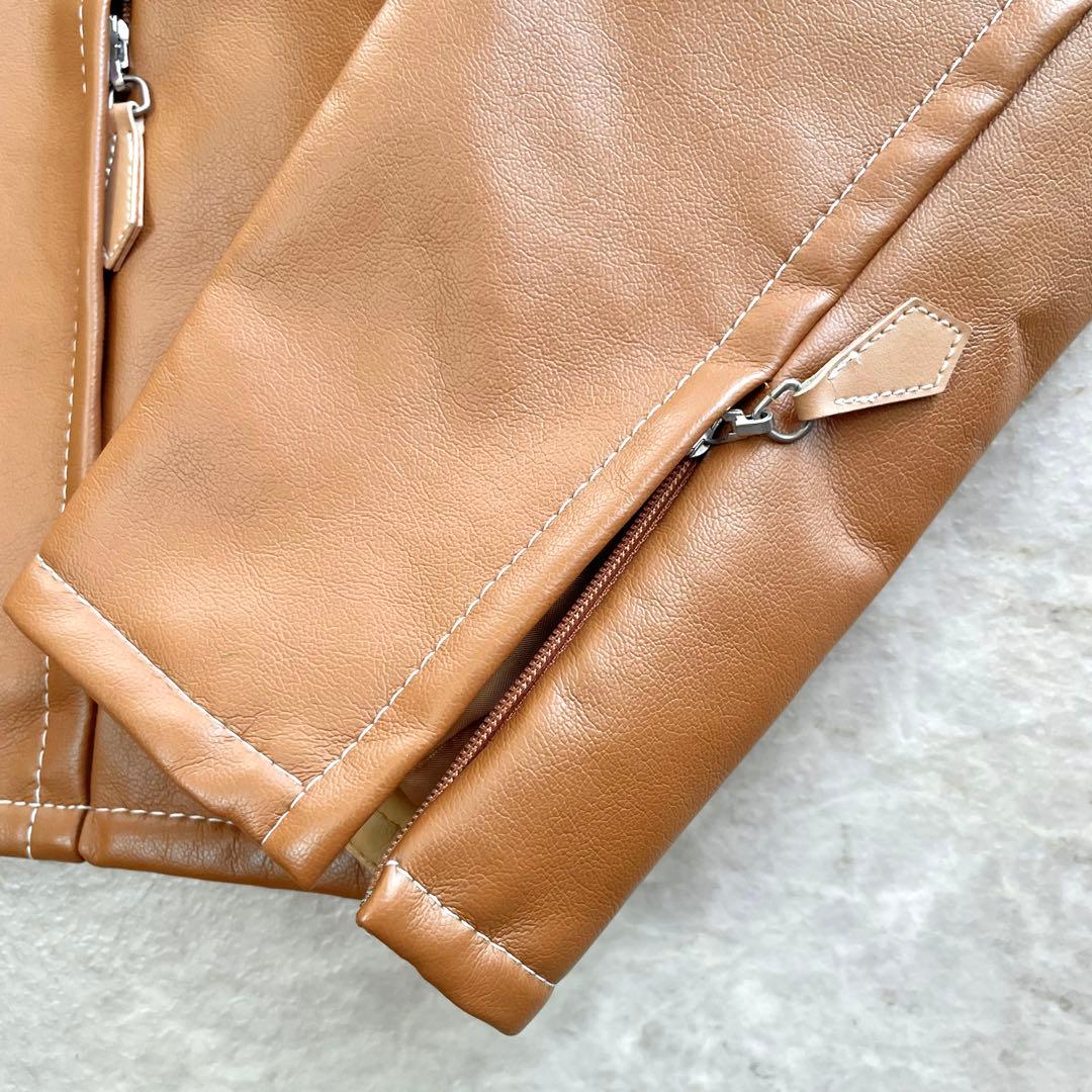 BURBERRY BLUE LABEL 裏地チェック ライダースジャケット 38