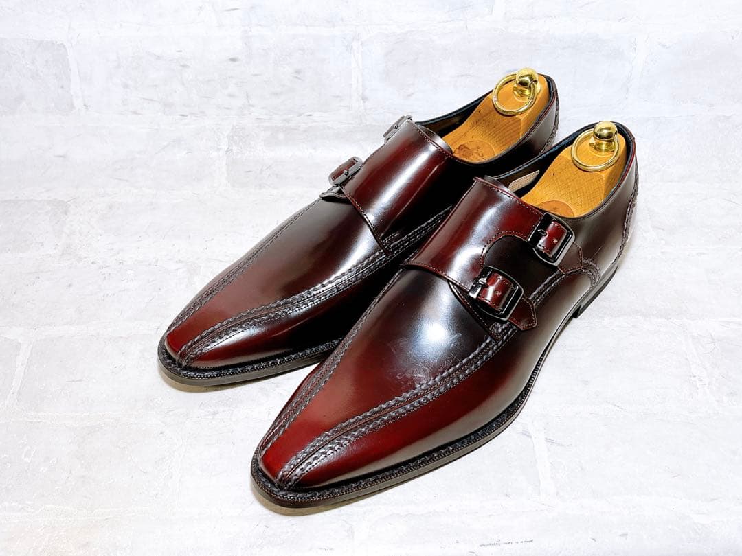【未使用】REGAL ダブルモンク ビジネスシューズ 本革 ボルドー 26cm