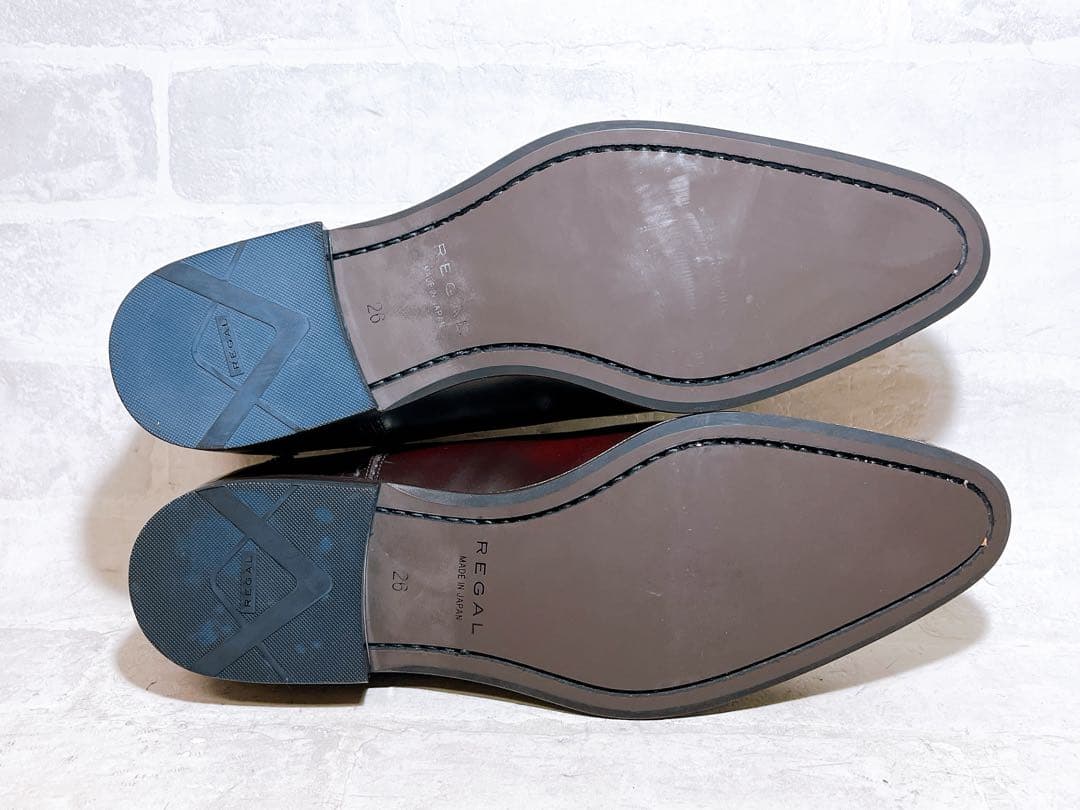 【未使用】REGAL ダブルモンク ビジネスシューズ 本革 ボルドー 26cm