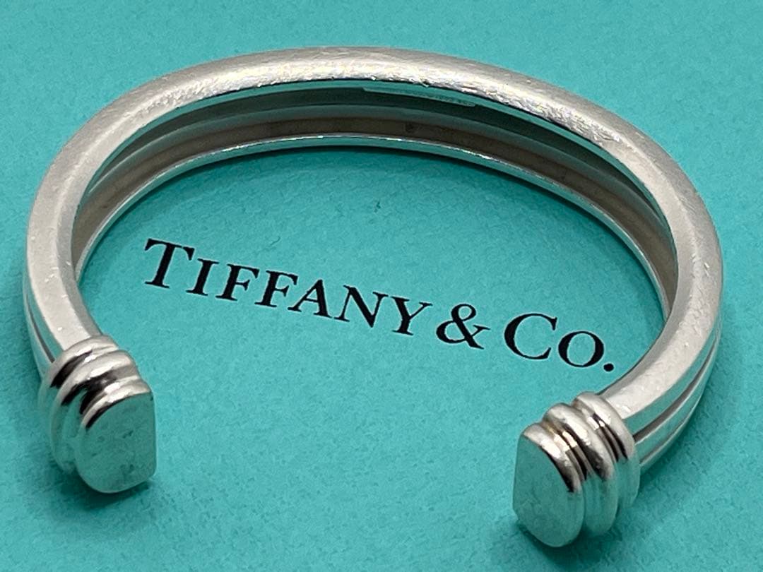 h141 希少　ヴィンテージ　ティファニー　1995 グルーブド　バングル925