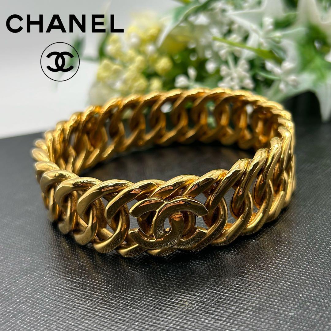 シャネル　CHANEL ブレスレット　バングル　ゴールド　マメ