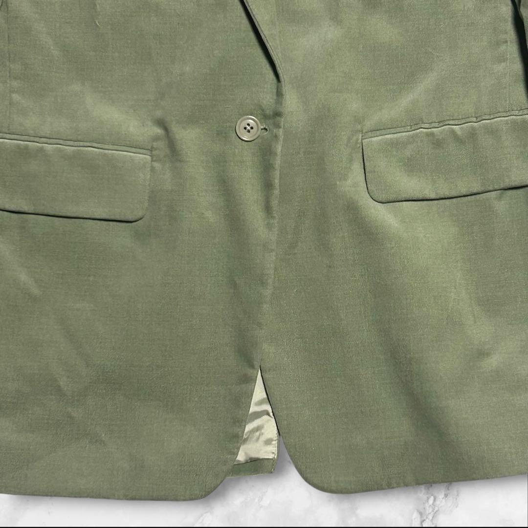 （美品）ドリスヴァンノッテン ドレープ ベロア ジャケット グリーン　表記38