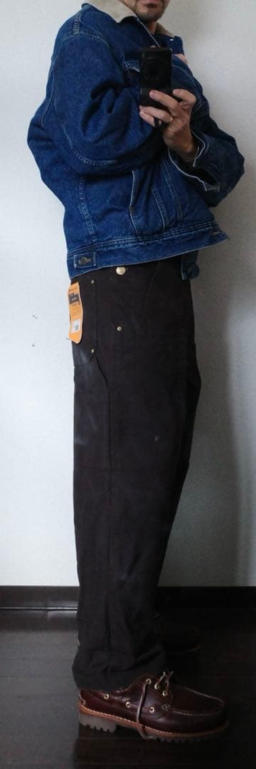 耐カーハートダックオーバーオールブラウンUSA古着ワークつなぎ