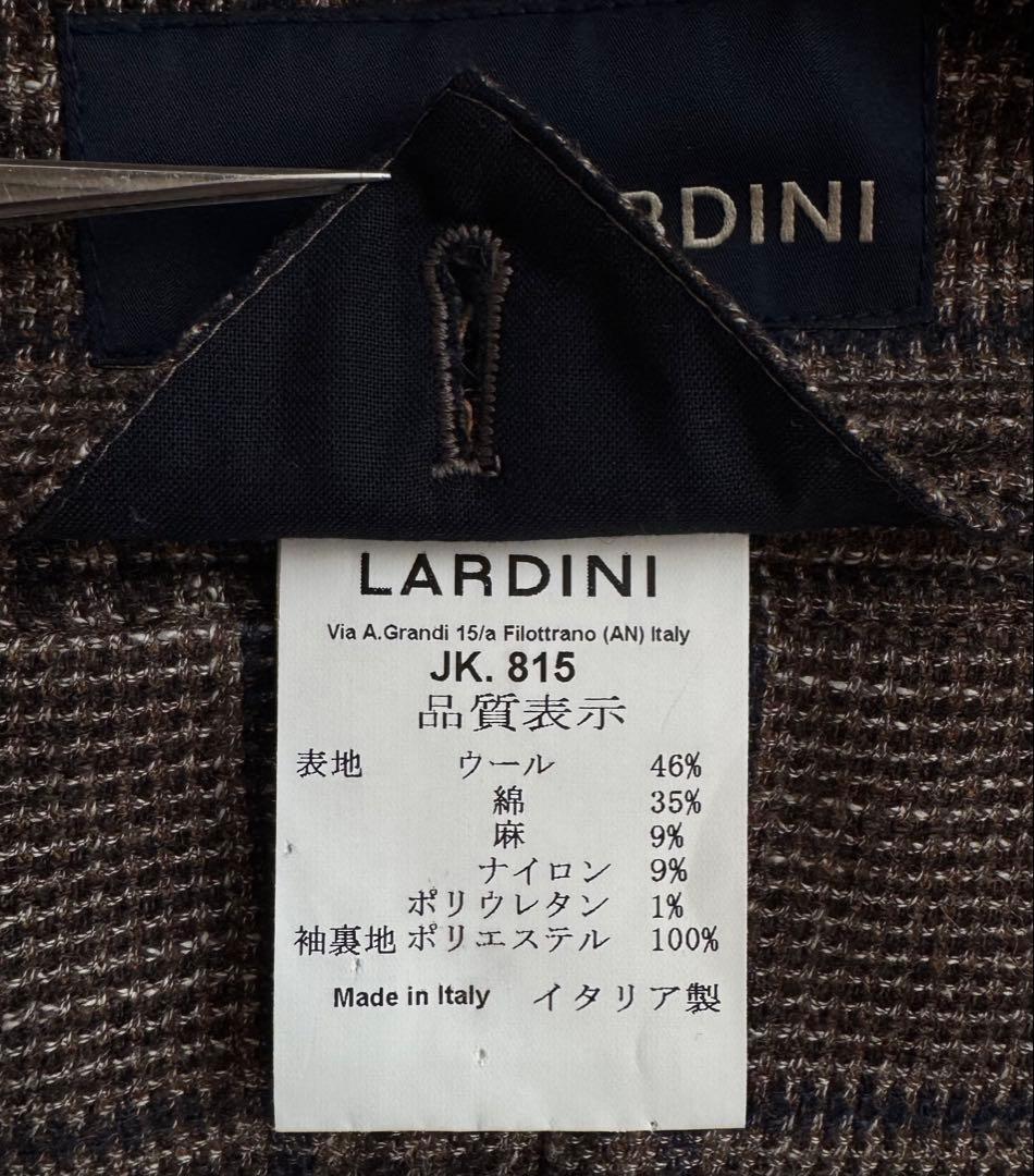 【極美品・未使用級】 LARDINI ラルディーニ 5者混ジャケット 近年ロゴ