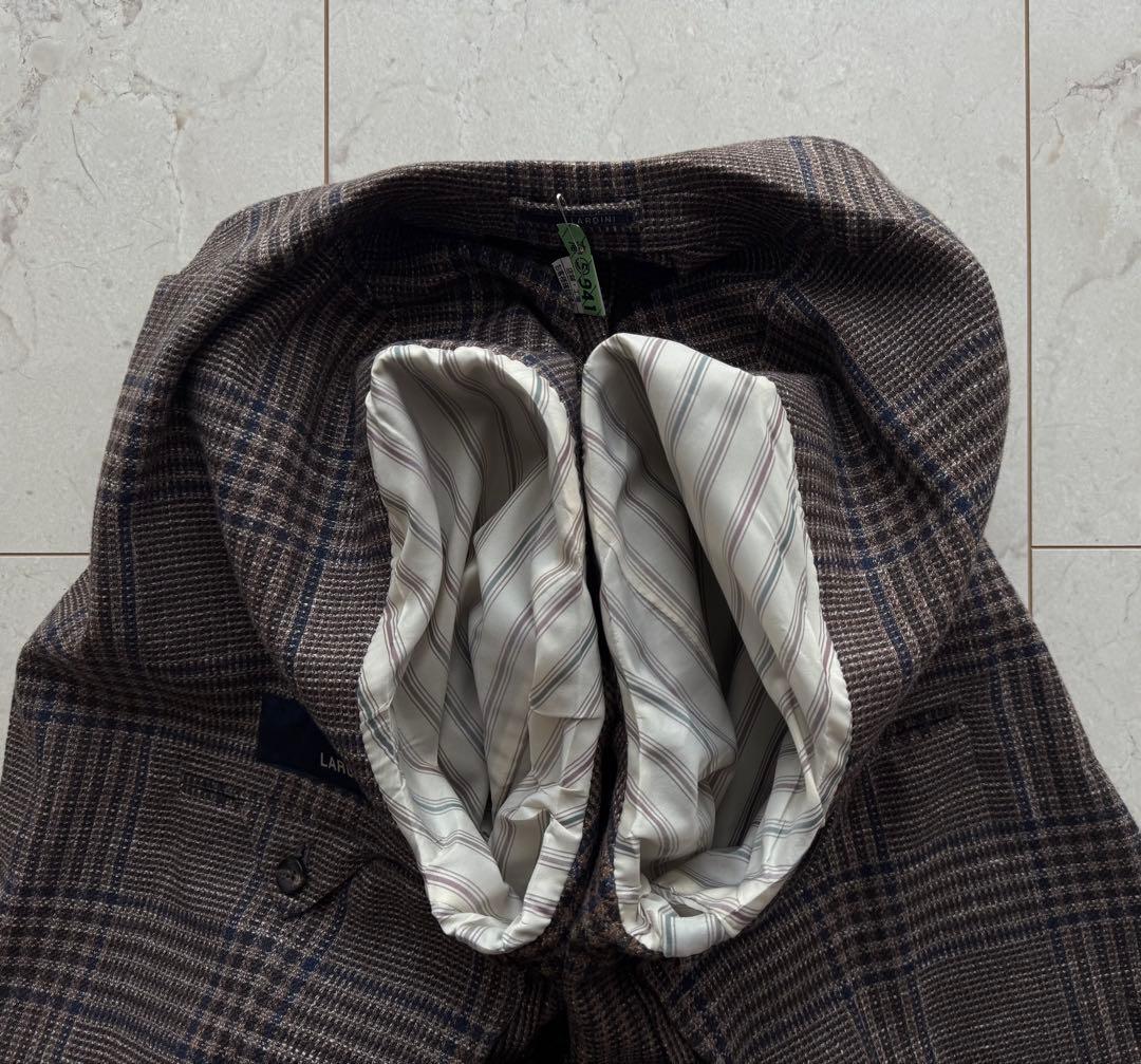 【極美品・未使用級】 LARDINI ラルディーニ 5者混ジャケット 近年ロゴ