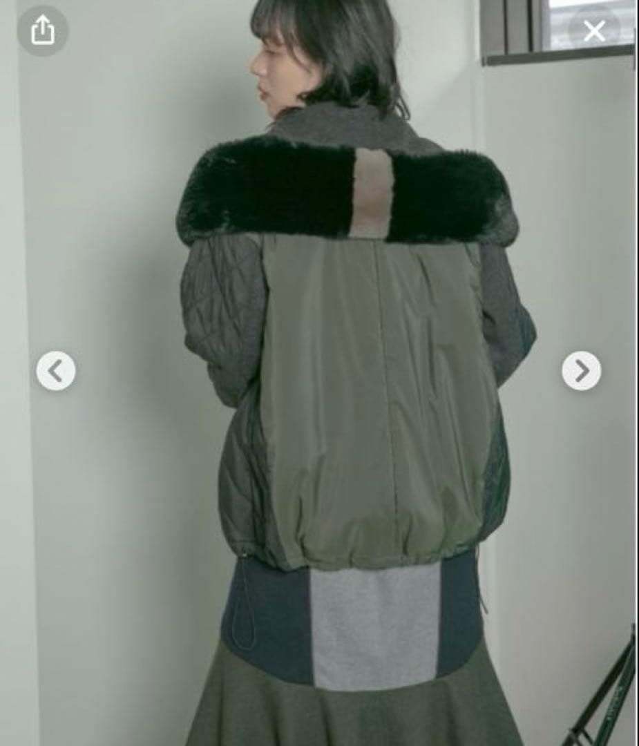 Eimee Law メルトン&キルトファーフーディブルゾン 美品