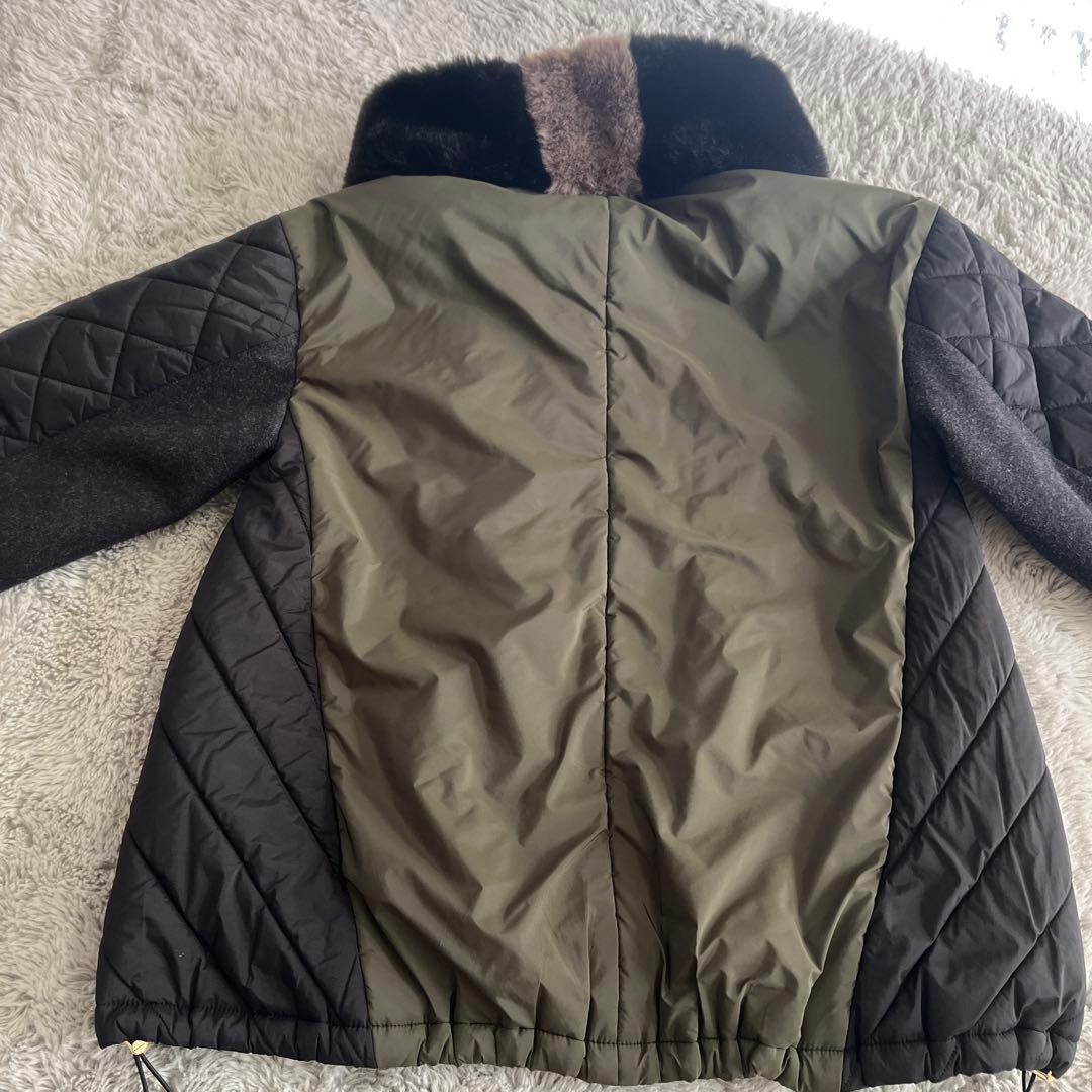 Eimee Law メルトン&キルトファーフーディブルゾン 美品