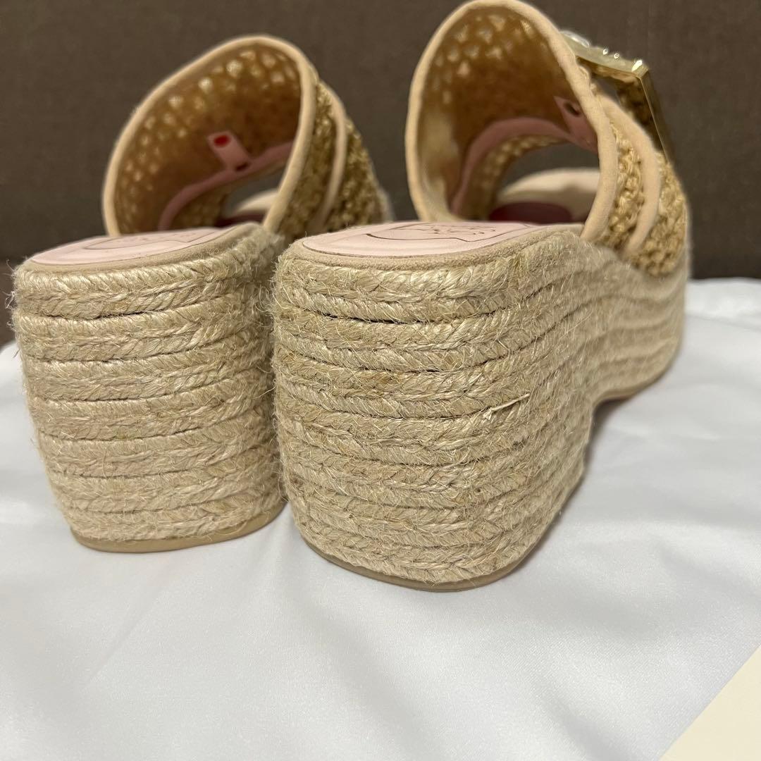 ROGER VIVIER ビジュー付きプラットフォームサンダルミュール布袋付き